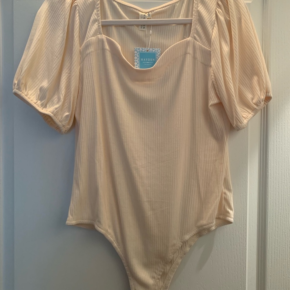 Cream sweater body suit